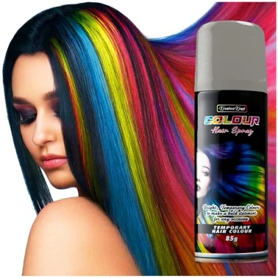 Afbeelding van Haarspray, tijdelijke kleurspray, wasbare haarkleur, 200 ml (zilver)