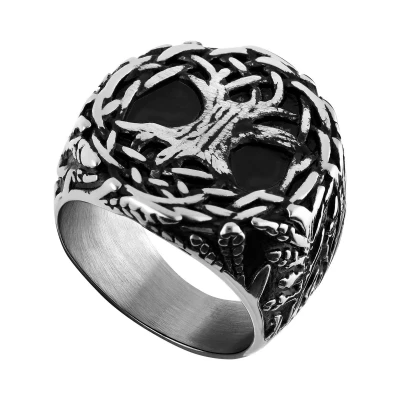 Afbeelding van Lucardi Heren Stalen zegelring Ring Staal Zilver 18 / 57 mm