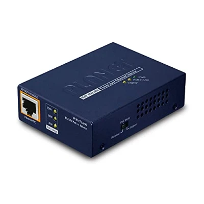 Image de Planet PoE 171A 95 802.3BT Ultra Injecteur 1 Port 10/100/1000 Mbps (Injecteur W, Poh, Legacy Mode Support, Usage LED) W/Adaptateur d&#039;alimentation Externe.