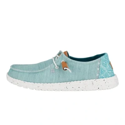 Afbeelding van Hey Dude Wendy Tropical Sportieve veterschoenen, Dames, Maat: 37, Blue Textiel