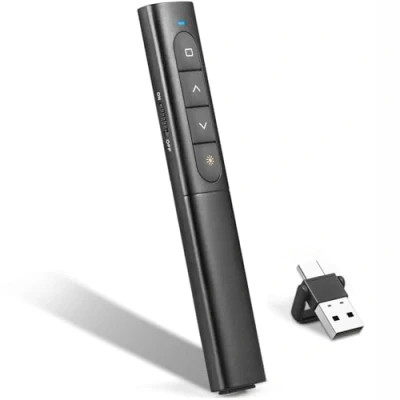 Afbeelding van USB/Type C 2 in 1 Presentatie Clicker voor Powerpoint, Hyperlink Draadloze Volumeregeling Remote Slide Advancer PPT Mac, iPad, Laptop
