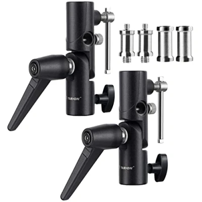 Afbeelding van TARION Set van 2 parasolhouders met 1/4 inch, 3/8 inch en Spigot schroefdraadadapter voor lampstatief, flitsers reflexparaplu&#039;s
