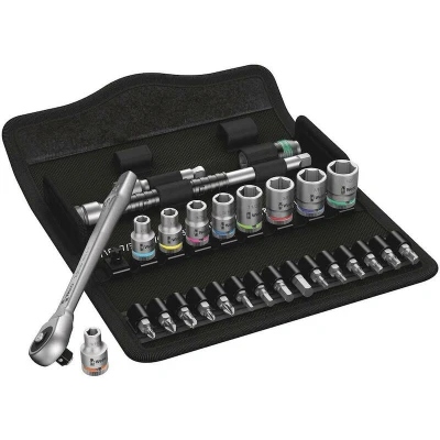 Afbeelding van Wera 8100 SA 10 Zyklop 05004020001 Dopsleutelset Inch 1/4 28 delig