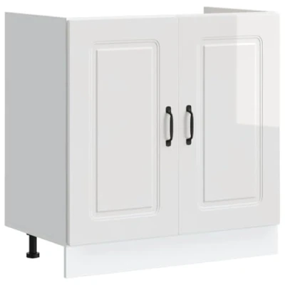 Afbeelding van vidaXL Spoelbakonderkast Kalmar 80x46x81,5cm bewerkt hout hoogglanswit