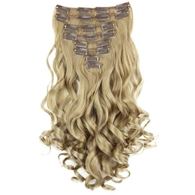 Afbeelding van PRETTYSHOP CES106 1 Haarverlenging, 35 cm, 8 delig, golvend, donkerblond