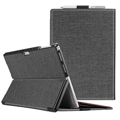 Afbeelding van Fintie Hoes voor Microsoft Surface Pro 7 Plus/Pro / 6 5, harde hoes, verstelbare kijkhoek, compatibel met toetsenbord, type cover, donkergrijs