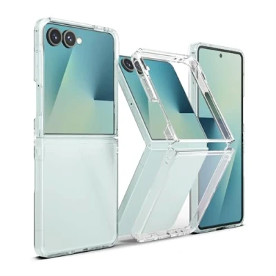 Afbeelding van Ringke beschermhoes compatibel met Samsung Z Flip 7 [Fusion] transparant ultradun robuust stijf achterkant zachte bumper schokbestendig Galaxy case accessoires