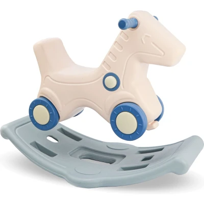 Afbeelding van 2 in 1 Hobbelpaard en Voertuig Kinderen vanaf Jaar Baby Hobbeldier Binnen Buiten
