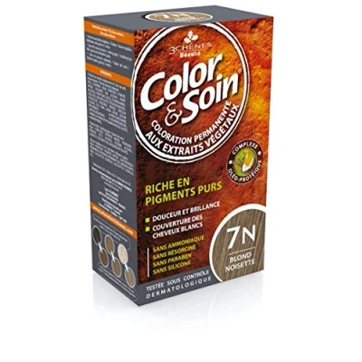 Afbeelding van Les 3 Chênes Color &amp; Care Permanente haarkleur hazelnootblond: 7N