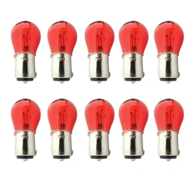 Afbeelding van 10 stuks autolampen, 12 V, vervangingslampen voor auto&#039;s en motorfietsen (P21/5 W BAY15D V 21/5 rood, standaard)