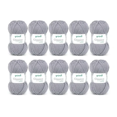 Afbeelding van Gründl Classico Breiwol, 10 bollen haakgaren, Oeko Tex® gecertificeerd, 50% scheerwol (merino superwash) en polyacryl, 50 g/120 m, naalddikte 3,5 4,5,