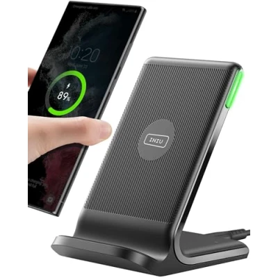 Image de INIU Chargeur Sans Fil, 15W Certifié Qi Recharge Rapide Station de Charge Inductive avec Lumière Adaptative, Wireless Charger for iPhone 16 15 14 13 12 Pro Max Samsung Galaxy S24 S23 S22 Google Pixel