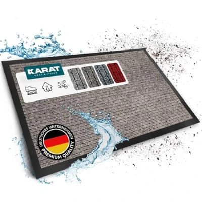Afbeelding van KARAT deurmat Dura 90 x 120 cm, beige, met antislip achterkant, deurmat, schoonloopmat,