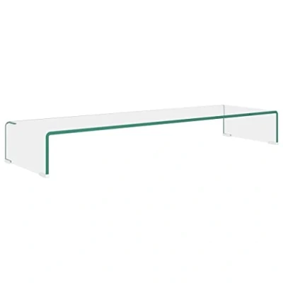 Afbeelding van TV meubel/monitorverhoger transparant 100x30x13 cm glas