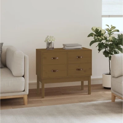 Afbeelding van Wandkast 90x40x78 cm massief grenenhout honingbruin