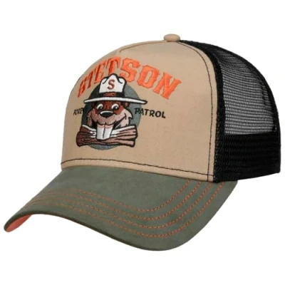 Afbeelding van Stetson Forest Patrol Trucker Cap heren pet van katoen één maat (55 60 cm) met luchtige voeding verstelbare snapback in American Style Basecap zomer/winter, Zwart, 55