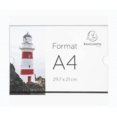 Afbeelding van Exacompta Art. Nr. 84858QD 1 wandtas (schroefbaar en lijmbaar) A4 horizontaal van hoge kwaliteit PMMA (acryl) transparantie kristalkleur