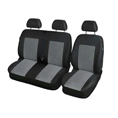 Afbeelding van VNVIS Universele stoelhoezen, stoelhoes voor vrachtwagen, bestelwagen, busje 2 + 1 zwart/grijs