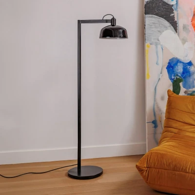 Afbeelding van Vloerlamp Tatawin, zwart, staal/glas, hoogte 148 cm