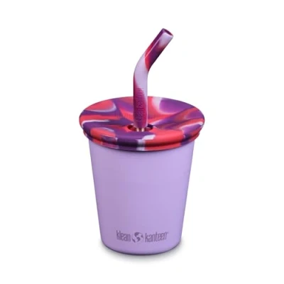 Afbeelding van Klean Kanteen Kid Drinkbeker met Rietjesdeksel 296ml./ 10oz crocus petal Rietjesbeker