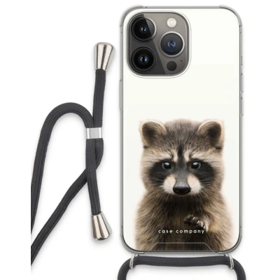 Afbeelding van Case Company® hoesje met Koord geschikt voor iPhone 13 Pro Rocco Telefoonhoesje Zwart Extra Bescherming aan alle Kanten en Over de Schermrand