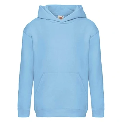 Afbeelding van Fruit of the Loom Ss106b Sweatshirt met capuchon voor jongens (1 stuk), Blauw (Sky Blue), 9 11 jaar