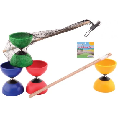 Afbeelding van Outdoor Fun Diabolo Gekleurd met Houten Stokjes