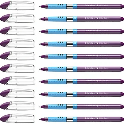 Afbeelding van balpen Schneider Slider Basic XB 1,4mm kogelbreedte violet doos met 10 stuks