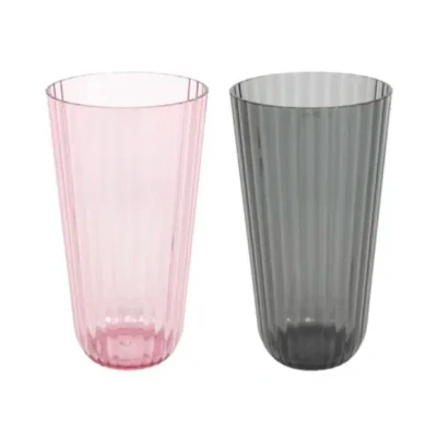 Afbeelding van Drinkglas Lines kunststof Ø8x15cm 450ml
