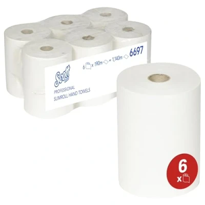 Afbeelding van Scot slimroll handdoeken xl 1 lgs wit 6 x 190 mtr