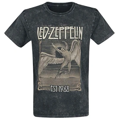 Afbeelding van Led Zeppelin Faded Falling Heren T shirt L Zwart
