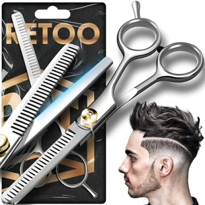 Afbeelding van Retoo Haarschaar, professionele kappersschaar voor perfecte roestvrijstalen kapsels, extra scherpe en nauwkeurige kapselschaar vrouwen mannen