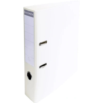 Afbeelding van Exacompta 53748E Pak van 10 premium kunststof mappen (PVC, 2 ringen, rug 70 mm, DIN A4) stuks wit