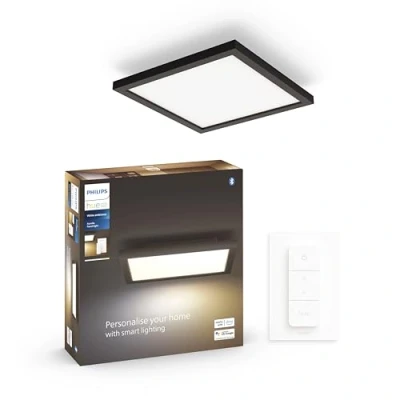 Image de Philips Hue Aurelle Panneau Lumineux Rond White Ambiance Carré Noir