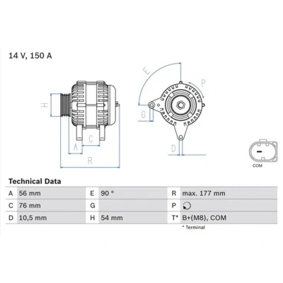 Afbeelding van Bosch Alternator/Dynamo 0 986 080 580