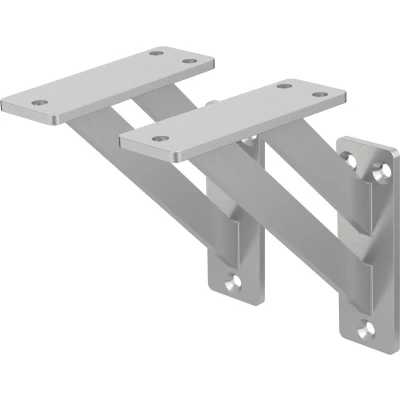 Afbeelding van Plankdrager set van 2 120x120 mm zilver aluminium ML design
