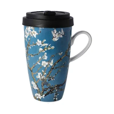 Afbeelding van Goebel Vincent van Gogh Koffie / Thee Mok Amandelboom Blauw Beker to go porselein 500ml