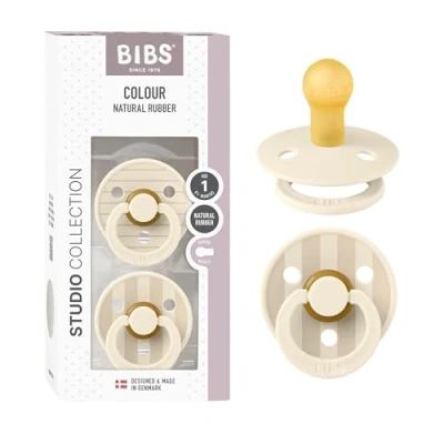 Afbeelding van BIBS Fopspeen Studio Pin Ivory/Vanilla 0 6mnd 2st