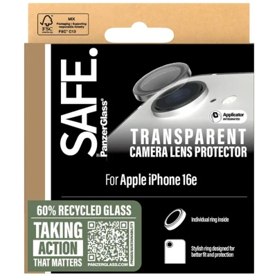 Afbeelding van SAFE by PanzerGlass Camera Lens Protector voor de iPhone SE 4 Transparant