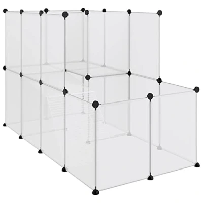 Afbeelding van vidaXL Dierenhok klein 142x74x93 cm polypropeen en staal transparant