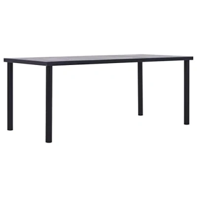 Image de vidaXL Table à manger Noir et gris béton 200x100x75 cm MDF281861