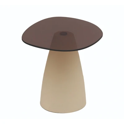 Afbeelding van Brix Salontafel Mylon Beige Glas 50 cm