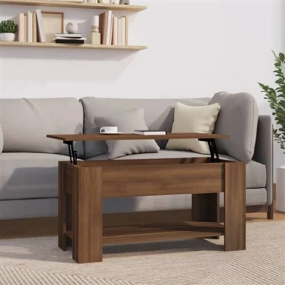 Afbeelding van Salontafel 101x49x52 cm bewerkt hout bruineikenkleurig