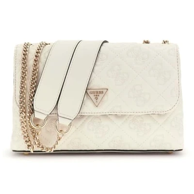Afbeelding van GUESS Schoudertas Adelasia Convertible Xbody Flap Bag Creme White Crème