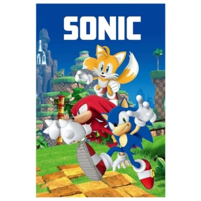 Afbeelding van Jerry Fabrics Sonic The Hedgehog fleecedeken, Knuckels Miles Prower, 100% polyester, videospel, 100 x 150 cm