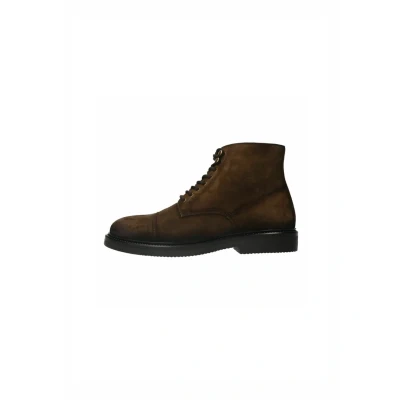 Afbeelding van Manfield Veterboots, Heren, Maat: 40, Braun Veloursleer