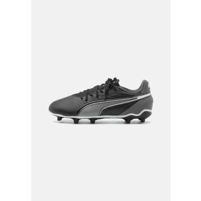 Afbeelding van Puma KING Match FG/AG JR Unisex Voetbalschoenen met kunststof noppen voor kinderen, Maat: 37.5, Black/white/cool dark gray Textiel/ synthetisch