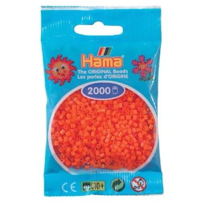 Afbeelding van Hama 501 04 zak met 2000 mini kralen (kleine Ø 2,5 mm) oranje