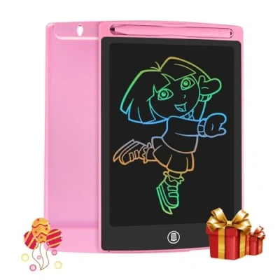 Image de HOMESTEC Tablette d&#039;écriture LCD colorée, Planche à Dessin de 8,5 Pouces Graphique Serrure clé Écriture Manuscrite Doodle Pad Enfants Jouets Cadeaux pour garçons Filles (Rose)