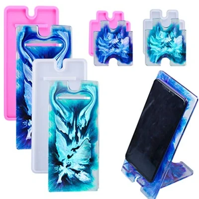 Afbeelding van TikooTik 4 Stuks Telefoon Houder Hars Mal Siliconen Vorm Epoxyhars Stand Mold Mobiele DIY Decoratie
